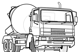 Free coloring pages trucks - letscoloringpages.com - Concret truck