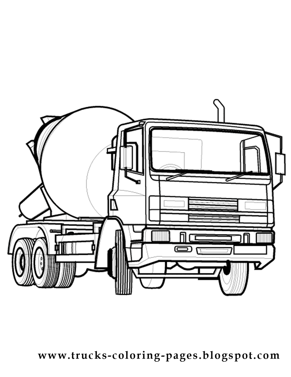  Free coloring pages trucks – letscoloringpages.com – Concret truck