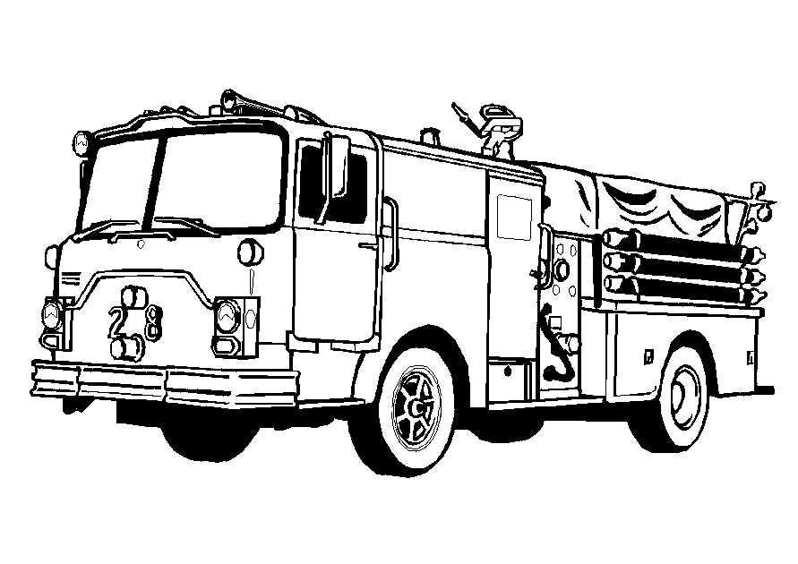  Free coloring pages trucks – letscoloringpages.com – Fire fighter truck