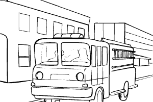 Free coloring pages trucks - letscoloringpages.com - Fire truck