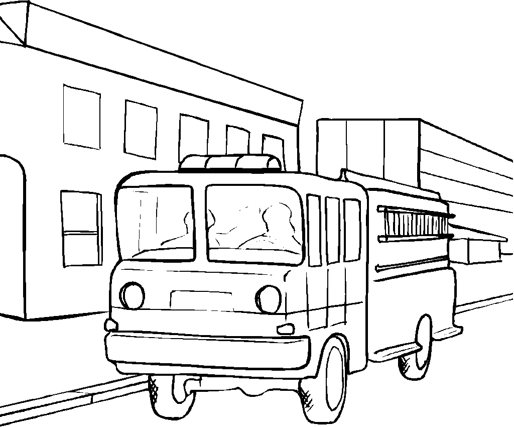  Free coloring pages trucks – letscoloringpages.com – Fire truck