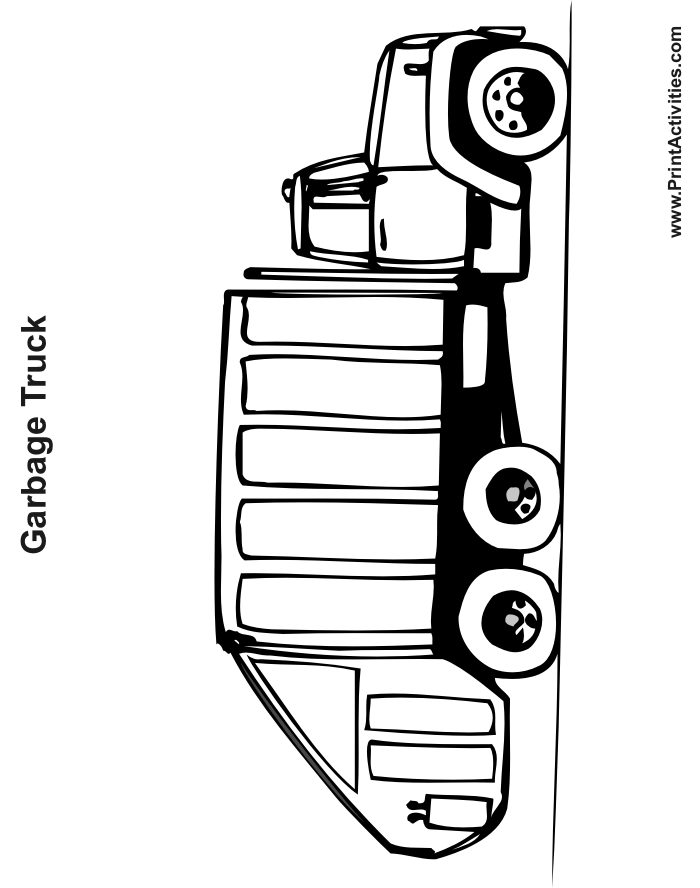 Free coloring pages trucks – letscoloringpages.com – Garbage Truck