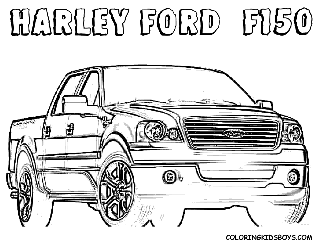 Free coloring pages trucks - letscoloringpages.com - Harley Ford Truck
