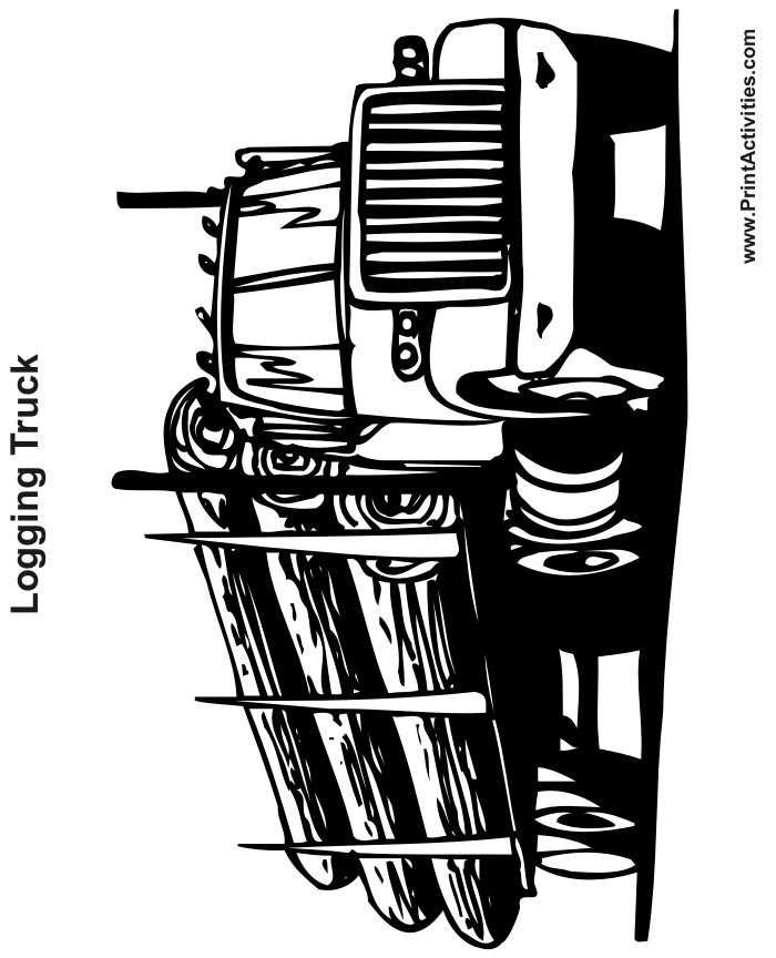  Free coloring pages trucks – letscoloringpages.com – Logging Truck