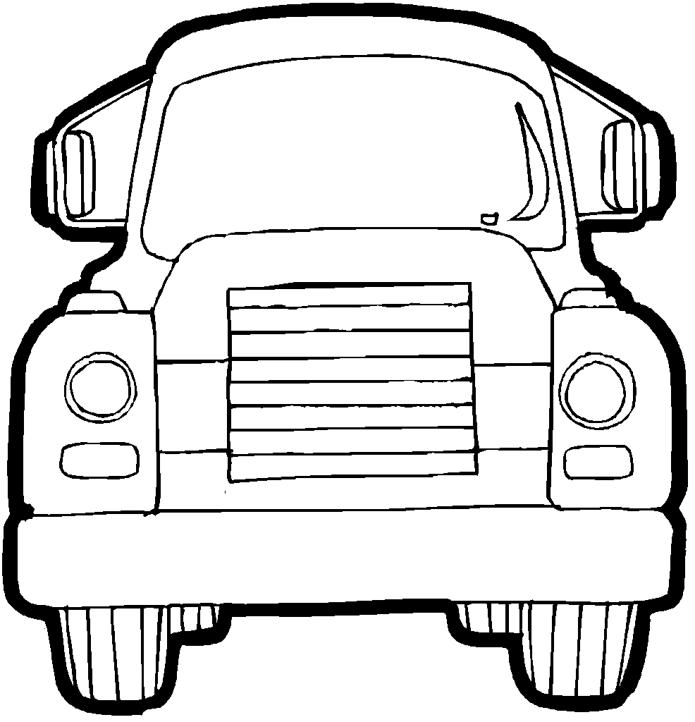  Free coloring pages trucks – letscoloringpages.com – Old front truck