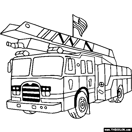 Free coloring pages trucks - letscoloringpages.com - USA Fire Truck