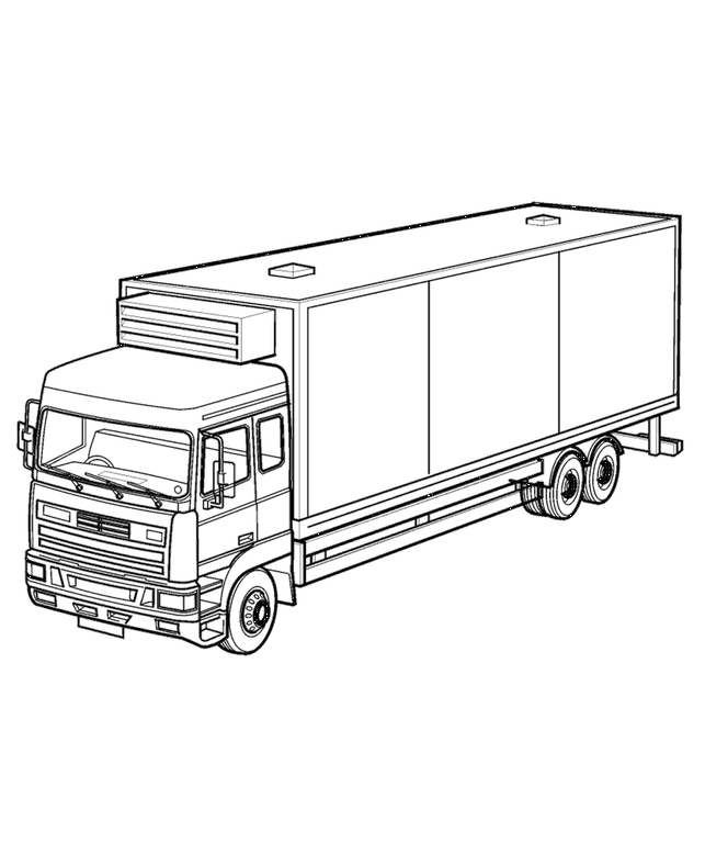  Free coloring pages trucks – letscoloringpages.com – Van Truck