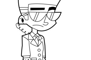 Free Johnny Test coloring pages | letscoloringpages.com | Glasses