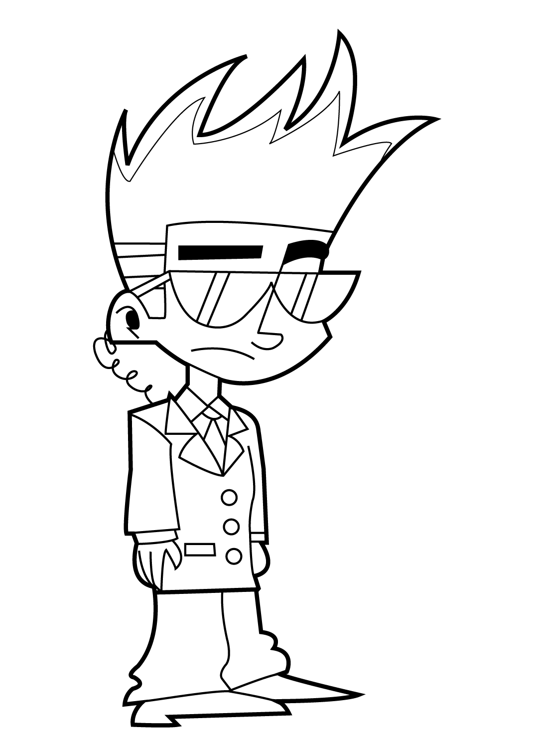  Free Johnny Test coloring pages | letscoloringpages.com | Glasses