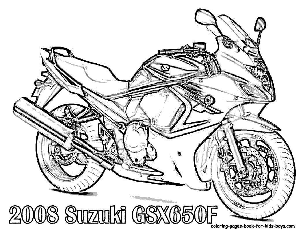 Free Motorcycle coloring page, letscoloringpages.com, 2008 Suzuki