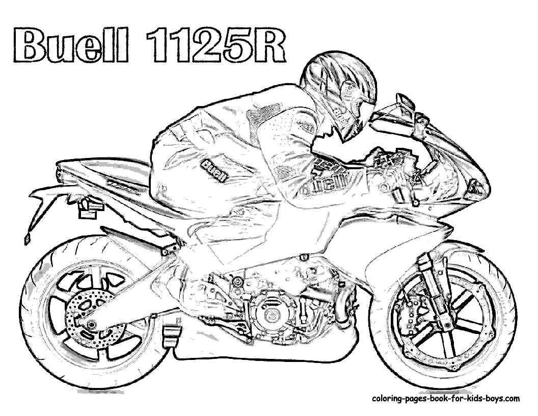 Free Motorcycle coloring page, letscoloringpages.com, Buell