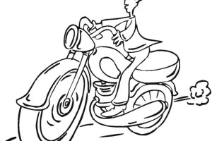 Free Motorcycle coloring page, letscoloringpages.com, Funny moto