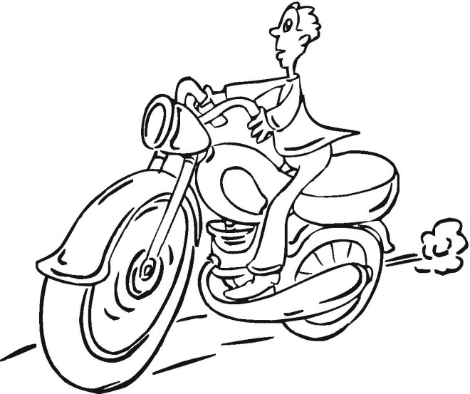  Free Motorcycle coloring page, letscoloringpages.com, Funny moto