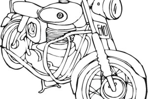 Free Motorcycle coloring page, letscoloringpages.com, Honda