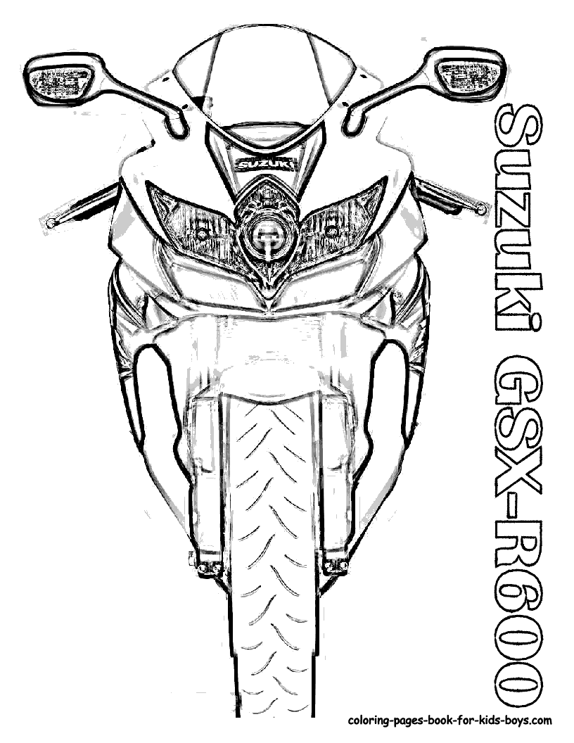 Free Motorcycle coloring page, letscoloringpages.com, Suzuki GSX-R600
