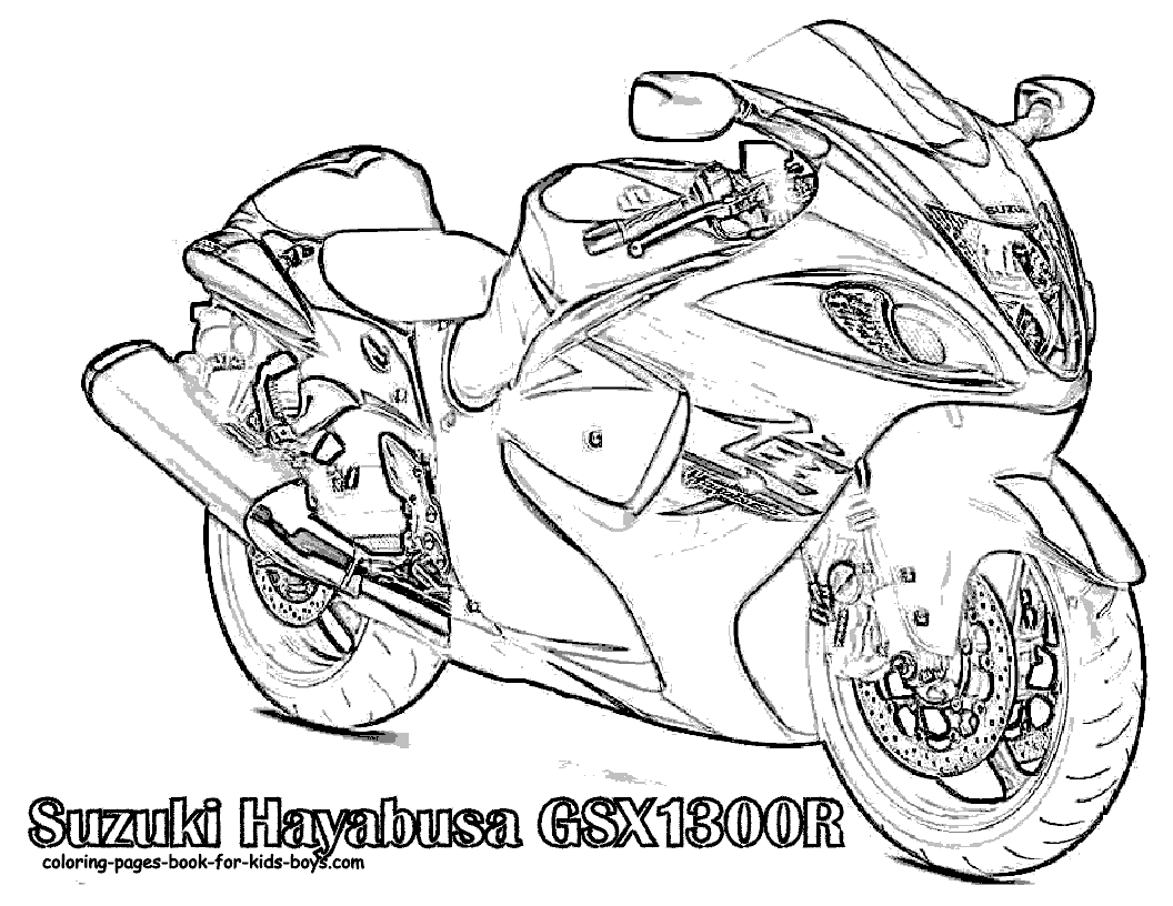 Free Motorcycle coloring page, letscoloringpages.com, Suzuki