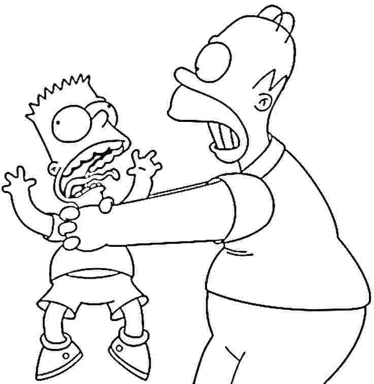  Free Simpsons coloring pages , letscoloringpages.com , Bart & Homer Simpsons