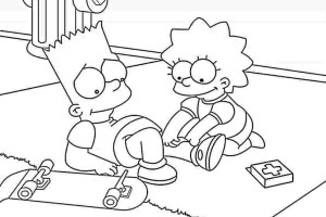 Free Simpsons coloring pages , letscoloringpages.com , Bart - lisa -  simpsons heal