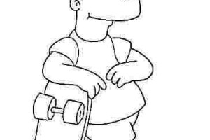 Free Simpsons coloring pages , letscoloringpages.com , - Bart simpsons with skateboard