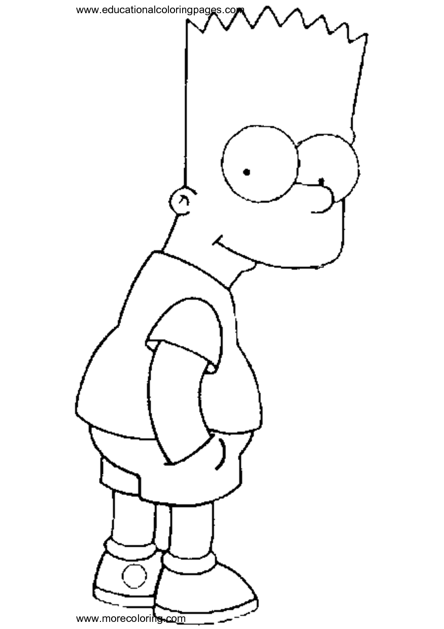  Free Simpsons coloring pages , letscoloringpages.com , Bart Simpsons