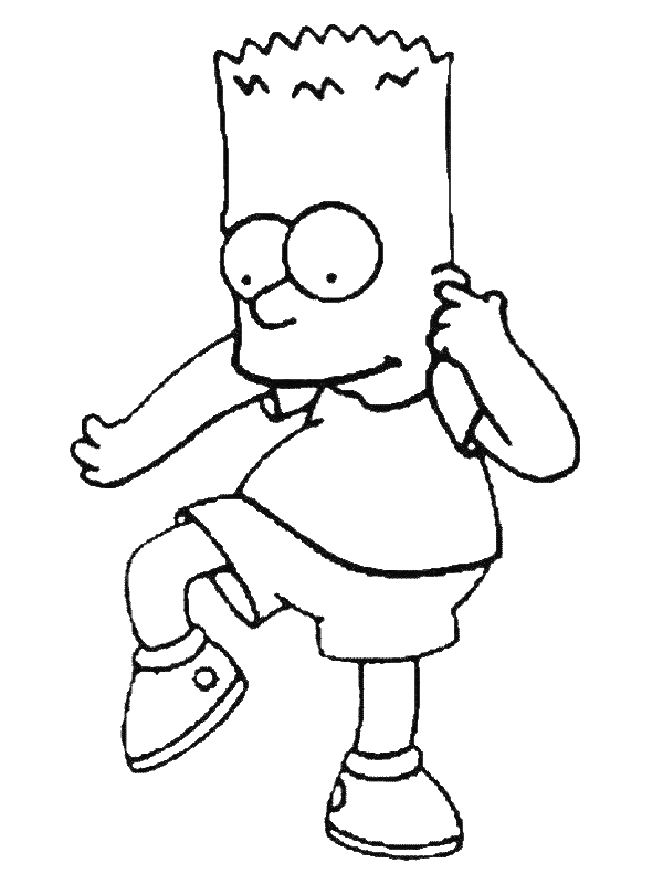 Picture of Free Simpsons coloring pages , letscoloringpages.com , Bart.