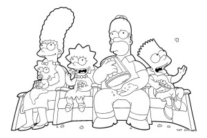 Free Simpsons coloring pages , letscoloringpages.com , Family Simpsons