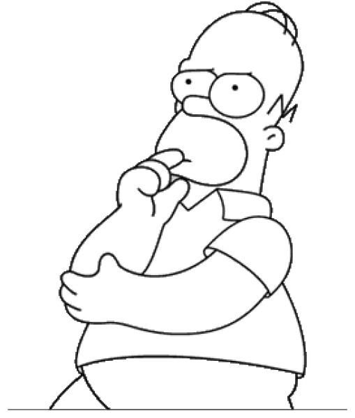  Free Simpsons coloring pages , letscoloringpages.com , Homer simpsons thinking