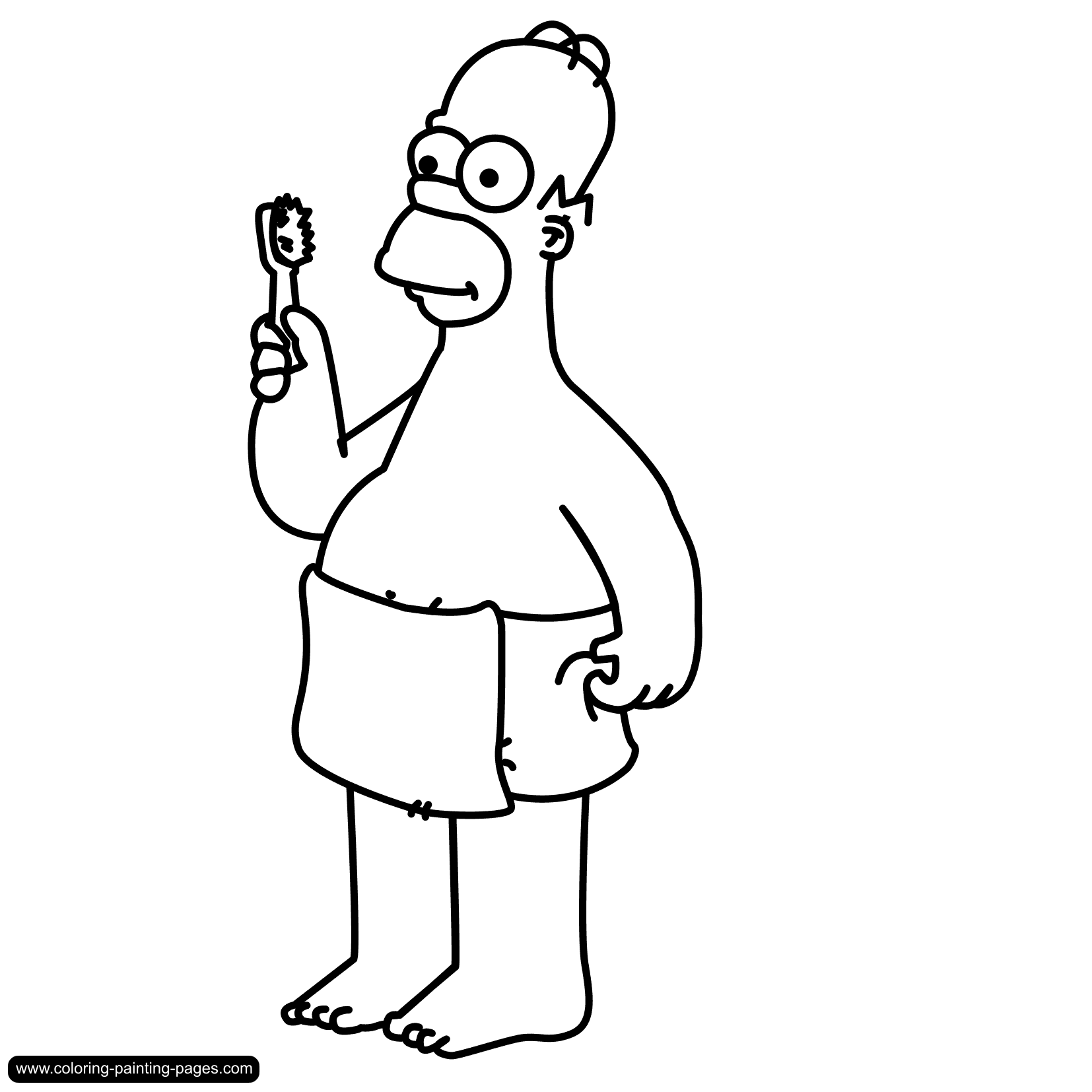 Free Simpsons coloring pages , letscoloringpages.com , - Homer -  simpsons wash