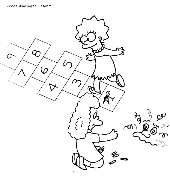 Free Simpsons coloring pages , letscoloringpages.com , - lisa -  simpsons play