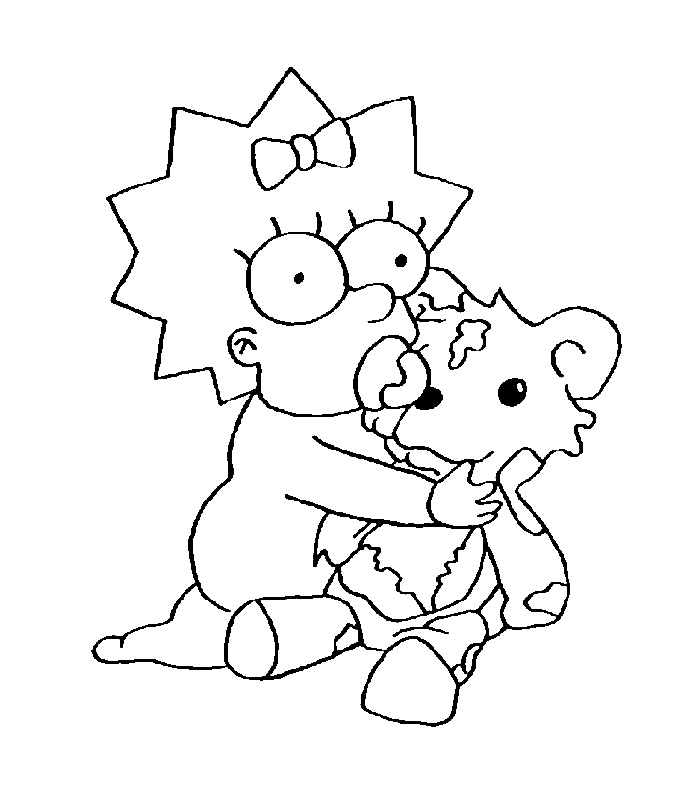 Free Simpsons coloring pages , letscoloringpages.com , Maggy