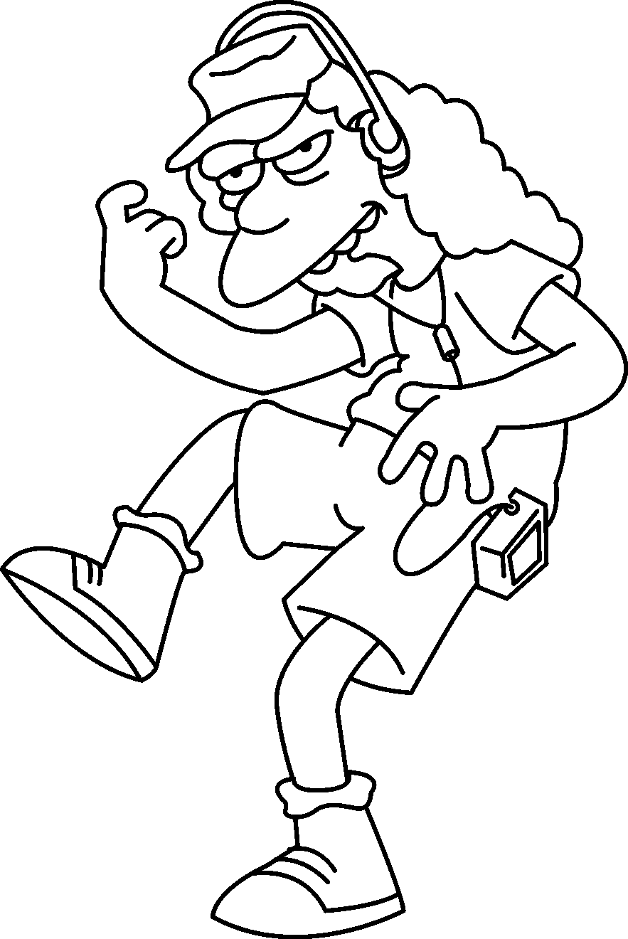 Free Simpsons coloring pages , letscoloringpages.com , Men with the bus