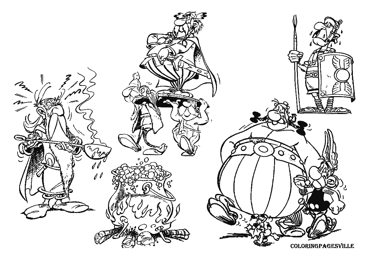 Gang of Asterix Free coloring pages