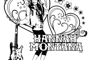 Hannah Montana Coloring Pages - hannah montana - hannah montana games - Logo + heart