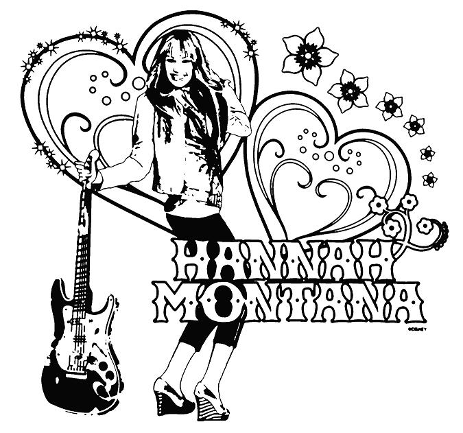  Hannah Montana Coloring Pages – hannah montana – hannah montana games – Logo + heart