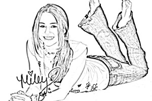 Miley Cyrus - letscoloringpages.com - miley cyrus coloring pages - #1