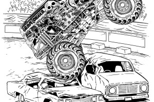 Monster Truck Coloring Pages, letscoloringpages.com, Grave Digger
