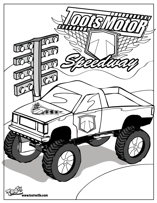 Monster Truck Coloring Pages, letscoloringpages.com, Speedway