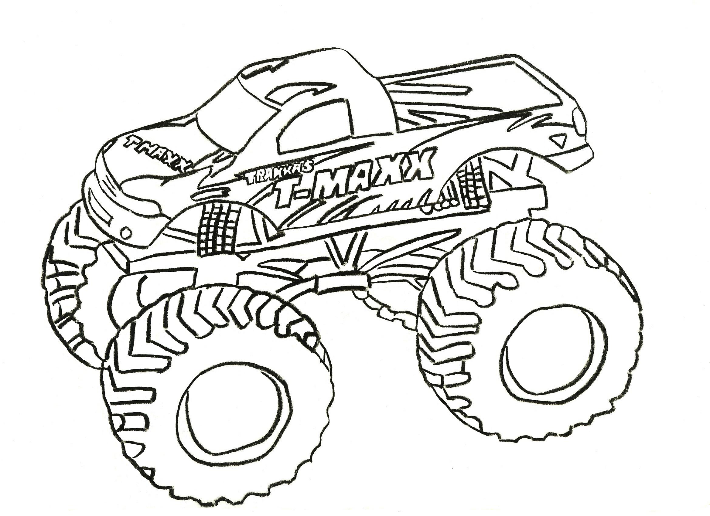  Monster Truck Coloring Pages, letscoloringpages.com, T Maxx
