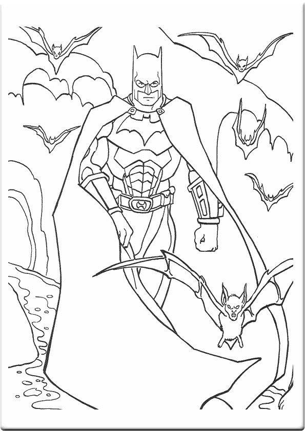 New Batman Free Coloring Pages , letscoloringpages.com , batman with Bat