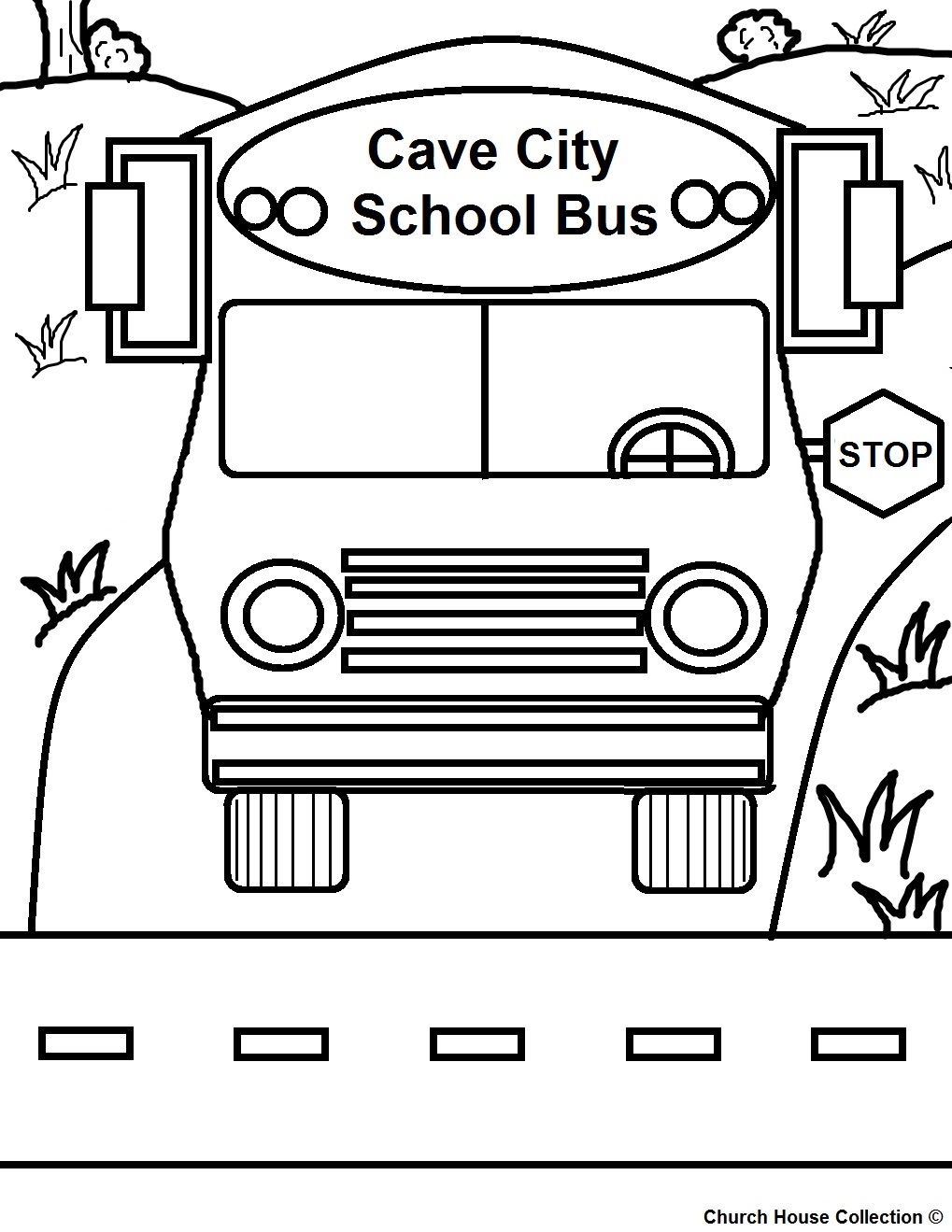  School House coloring pages, Coloring for kids, Cave city, school bus