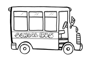 School House coloring pages, Coloring for kids, School bus