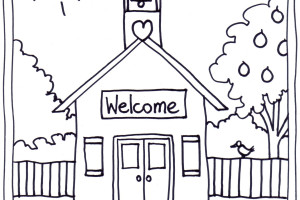School House coloring pages, Coloring for kids, Welcome happy day