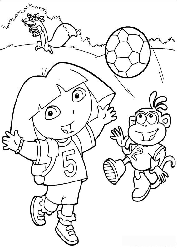  Soccer Dora the Explorer coloring pages