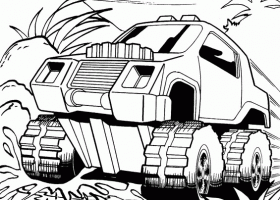 Hot monster truck coloring pages - ãƒ¢ãƒ³ã‚¹ã‚¿ãƒ¼ãƒˆãƒ©ãƒƒã‚¯ - rakasa truk - æ€ªç‰©å¡è»Š - #1