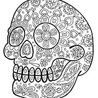Skull tattoo | tattoos | tattoo | Skull coloring page | Halloween | printable | #5