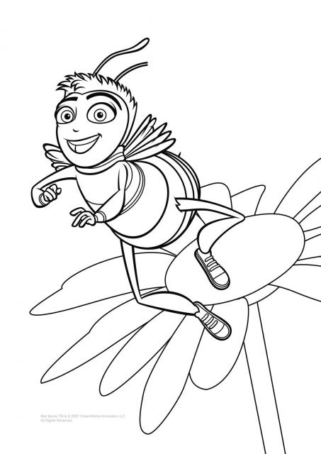  Bee movie flower coloring pages