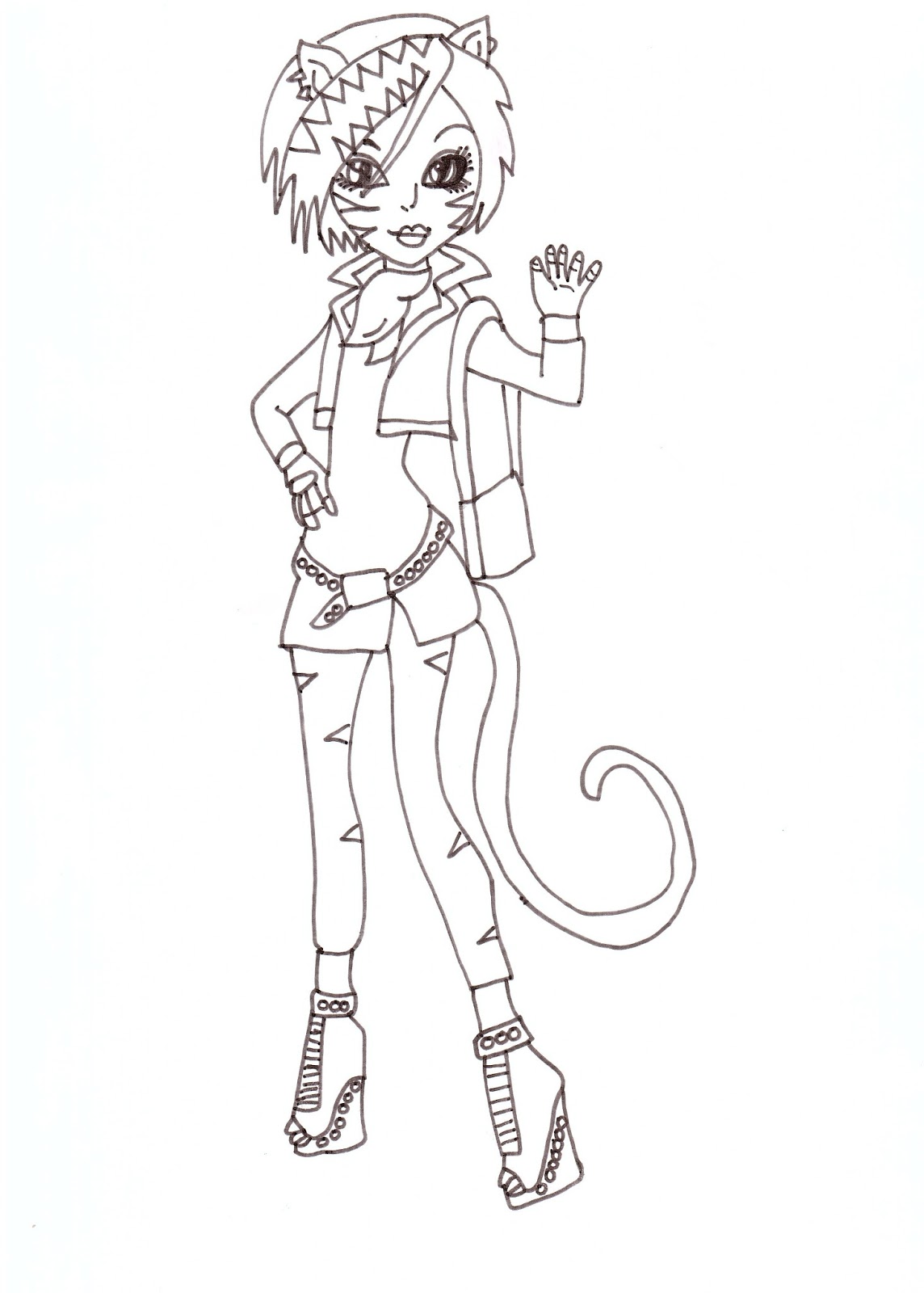  Cat Monster High Coloring Pages: Toralei Coloring Sheet