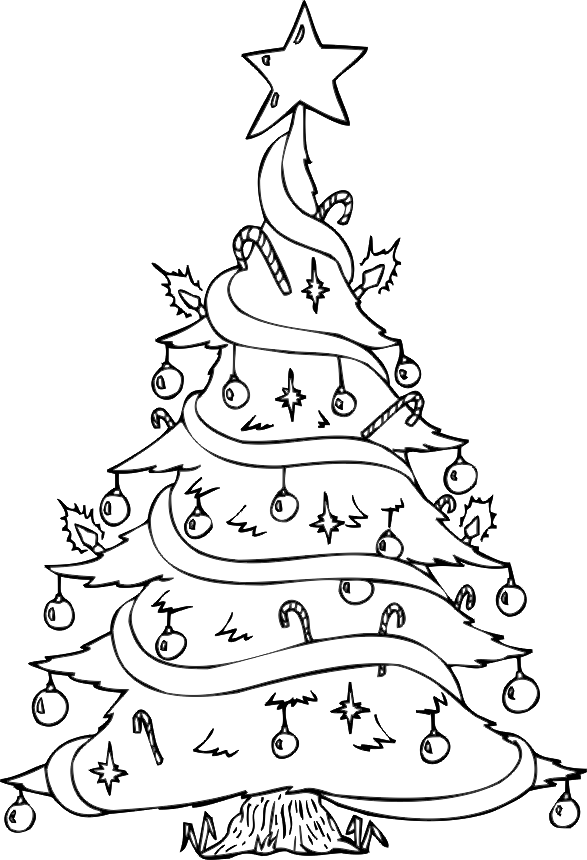  Christmas tree coloring pages – coloring book – #14
