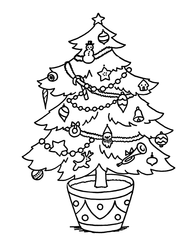 Christmas tree coloring pages - coloring book - #8