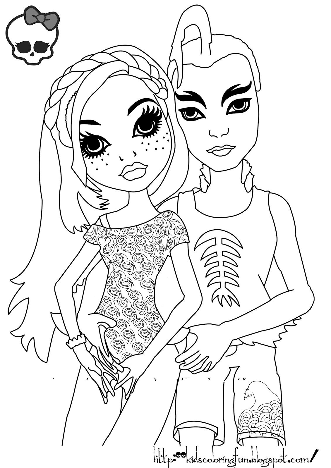 Couple Monster High coloring pages
